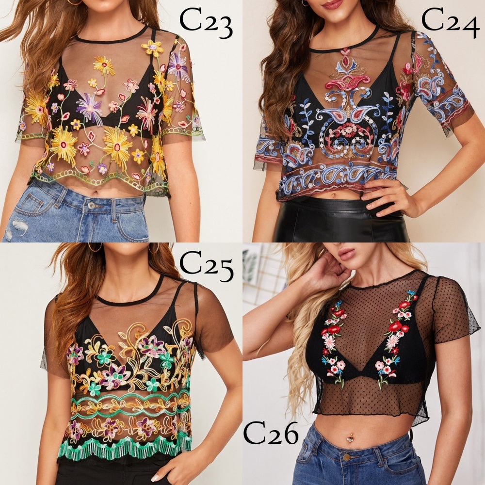 2/3 SHEER CROP TOP LOOKBOOK